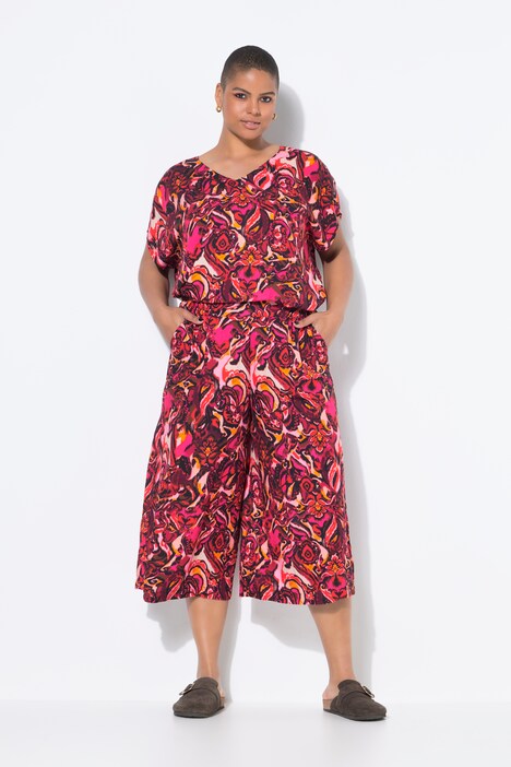 Culotte, wijde pijpen, all-over print