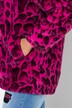 Plyšová bunda, rovný střih, leopardí vzor, knoflíkové zapínání