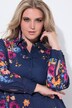 Bluse, A-form, blomstermønster, lange ærmer