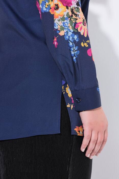 Blusa, forma en A, estampado de flores, manga larga