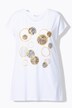 T-shirt coupe évasée, cercles avec petits strass scintillants