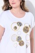 T-shirt coupe évasée, cercles avec petits strass scintillants