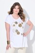 T-shirt coupe évasée, cercles avec petits strass scintillants