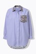 Camisa, corte Oversize, con rayas/leopardo