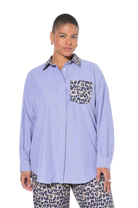 Košile, oversize, s pruhy / leopardím vzorem