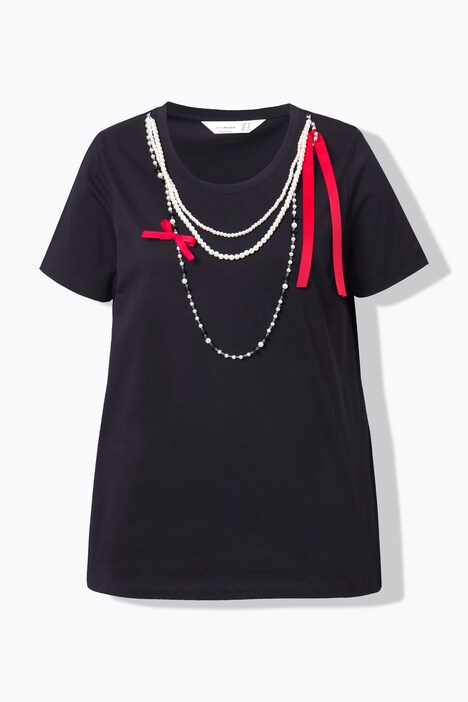 T-shirt, A-form, aftagelige pynte/perlekæder
