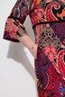 Vestido, estampado parcheado, cintas de terciopelo