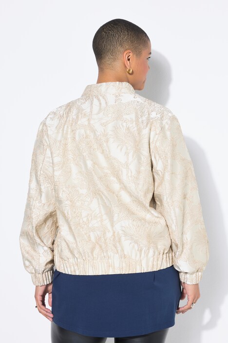 Blouson coupe Boxy Shape, tissu Jacquard imprimé jungle