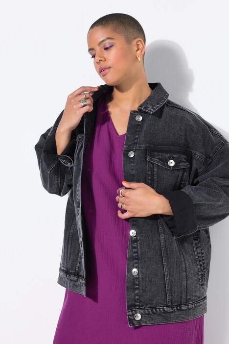 Jeansjacke, Oversize Shape, Nadelstreifen