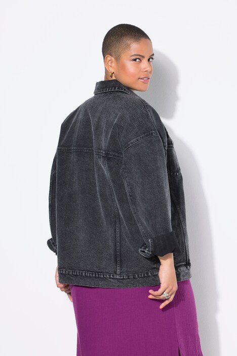 Jeansjacke, Oversize Shape, Nadelstreifen