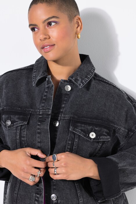 Jeansjacke, Oversize Shape, Nadelstreifen