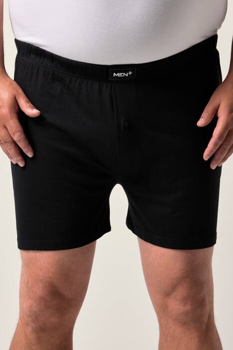 Men+ Boxershorts, pakke m. 2 stk., ensfarvet/ternet, op til 8XL