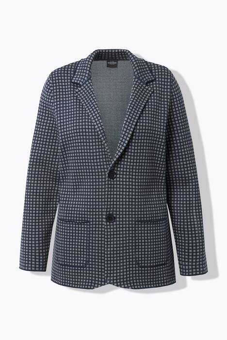 Gebreide blazer, reverskraag, lange mouwen