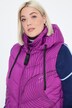 HYPRAR lange doorgestikte bodywarmer, capuchon, zijritsen