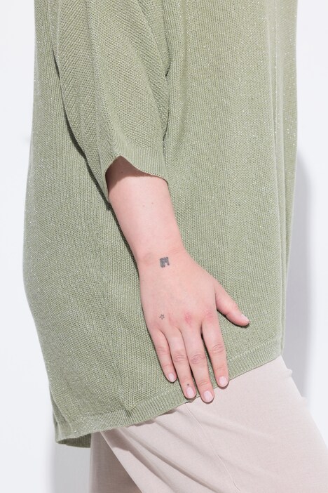 Pull oversize, maille scintillante, manches chauve-souris