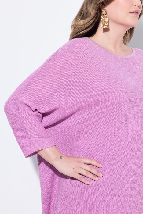 Pull oversize, maille scintillante, manches chauve-souris