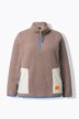 Teddy-Sweatshirt, Langarm, Stehkragen, OEKO-TEX