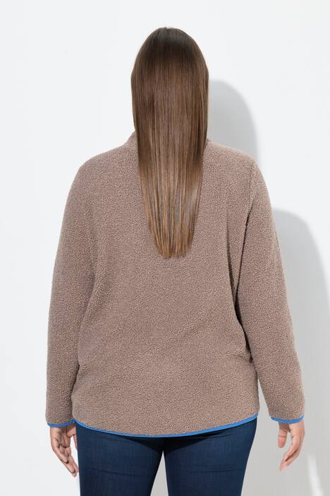 Teddy-Sweatshirt, Langarm, Stehkragen, OEKO-TEX