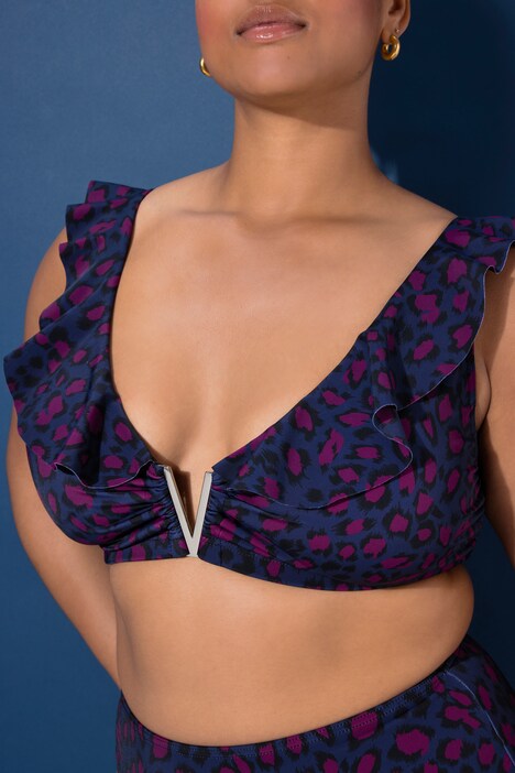 Bikinitop, zachte cups, color leo