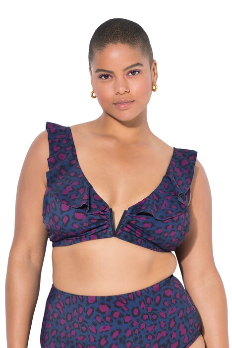 Bikiny top, měkké košíčky, barevný leopardí vzor