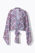 Blusebolero, oversized, grafisk mønster, lange ærmer