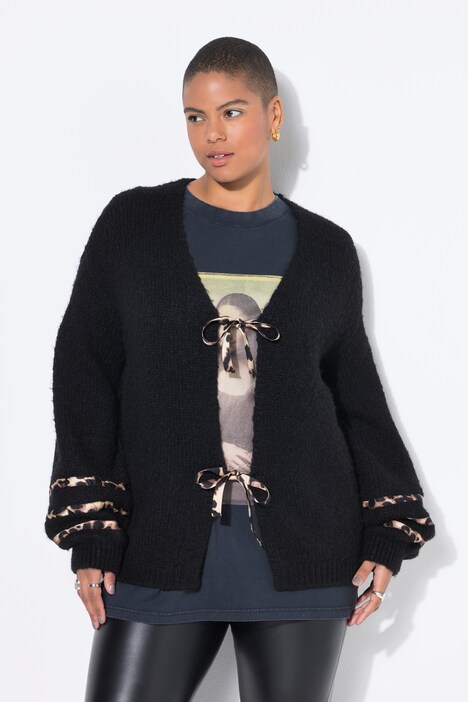Vest, oversized model, leo-strikjes