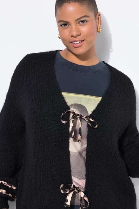 Vest, oversized model, leo-strikjes