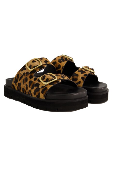 Nazouváky, kůže, leopardí pásky, šířka H
