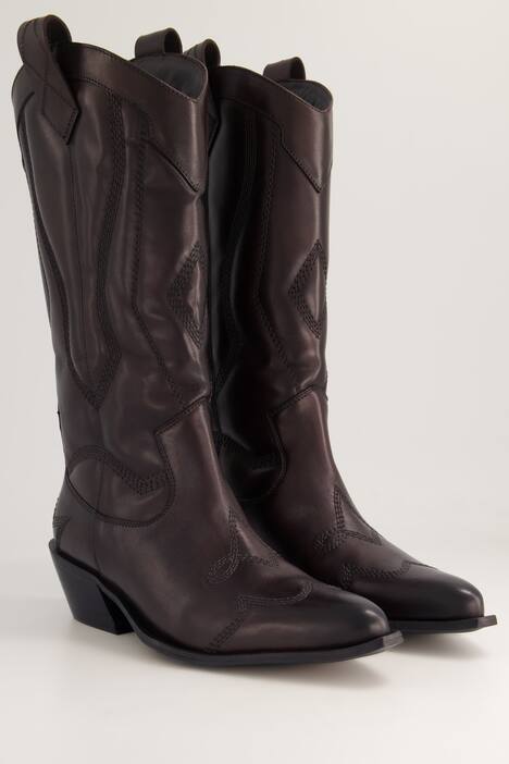 Cowboylaarzen, XL-schacht, siernaden, wijdte H