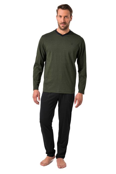 Pyžamo JP1880, kolekce domácí módy, dvojdílné, pruhy, do 8XL