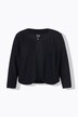 Chaqueta bolero, brillo, boxy, cuello redondo, manga larga