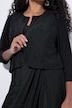 Chaqueta bolero, brillo, boxy, cuello redondo, manga larga