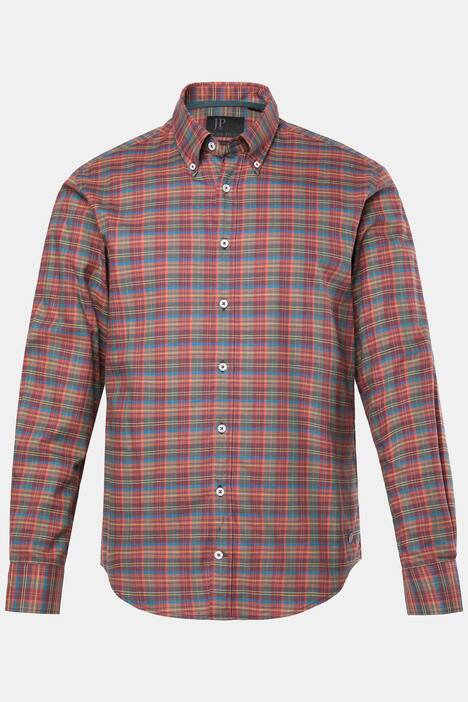 JP1880 Karohemd, Langarm, Buttondown-Kragen, Modern Fit, bis 8 XL