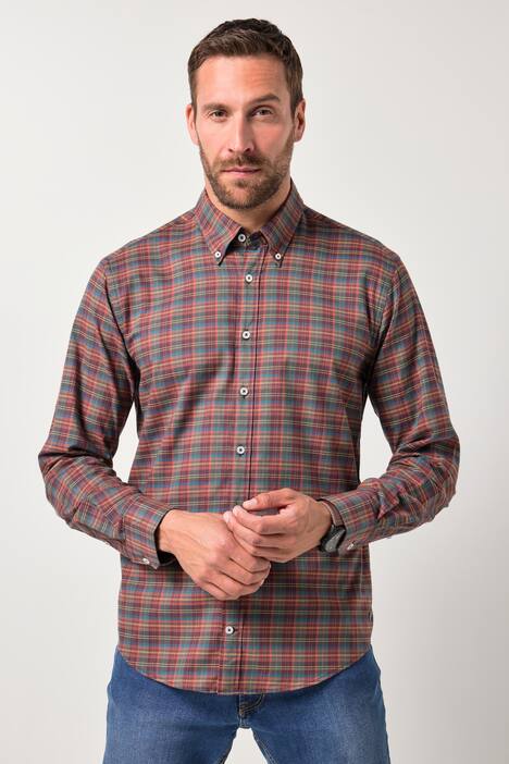 JP1880 Karohemd, Langarm, Buttondown-Kragen, Modern Fit, bis 8 XL
