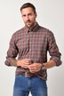 Chemise à carreaux JP 1880, manches longues et col à pointes boutonnée, coupe Modern Fit - jusqu'au 8 XL
