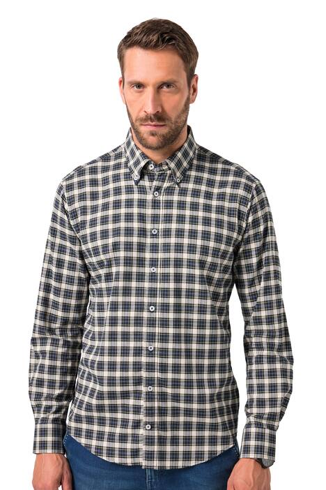 Kostkovaná košile JP1880, dlouhé rukávy, límeček s knoflíky, Modern střih, do 8XL