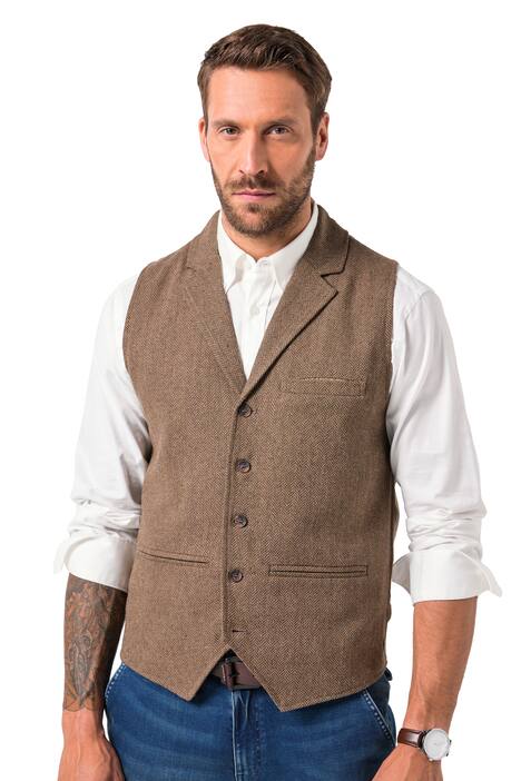 Tvídová vesta JP1880, FLEXNAMIC®, úplet na zádech, do 7XL