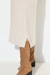 Robe trapèze en maille à manches longues, col montant et motif tressé