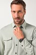 Chemise en jersey JP 1880 esprit vintage, manches longues et col Kent, coupe Modern Fit - jusqu'au 8 XL