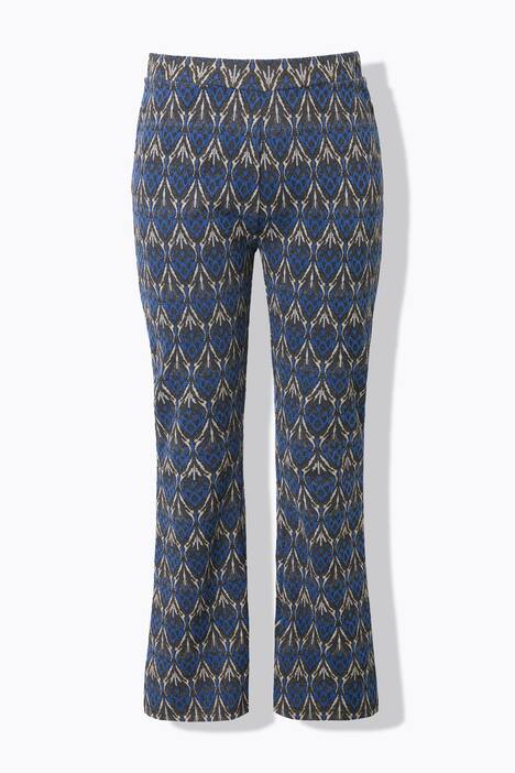 Uitlopende broek, flared pijpen, jacquardmotief, glitter