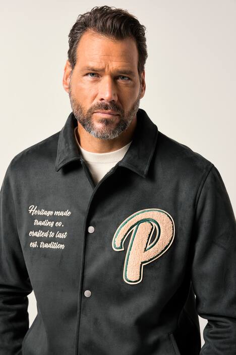 JP1880 Blouson, Velours, Brust-Stick, farbige Bündchen, bis 7 XL