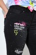Denim-bermudashorts, lige ben, print