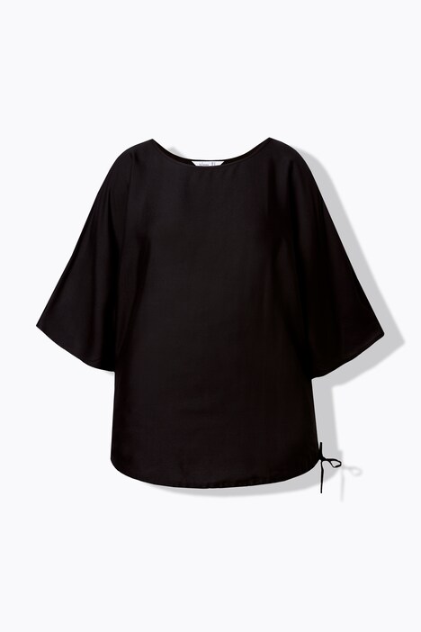 Blouse en satin, cordon coulissant sous tunnel à la base