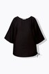 Blouse shirt, satin, drawstring hem