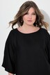 Blouse shirt, satin, drawstring hem