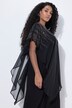 Chiffon tuniek, dubbellaags, ronde hals, halflange mouw