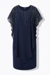 Chiffon-midikjole, dobbelt lag, rund hals og korte ærmer