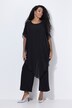 Jumpsuit, heldragt, jerseystof, chiffon-overdel, vidde i benene