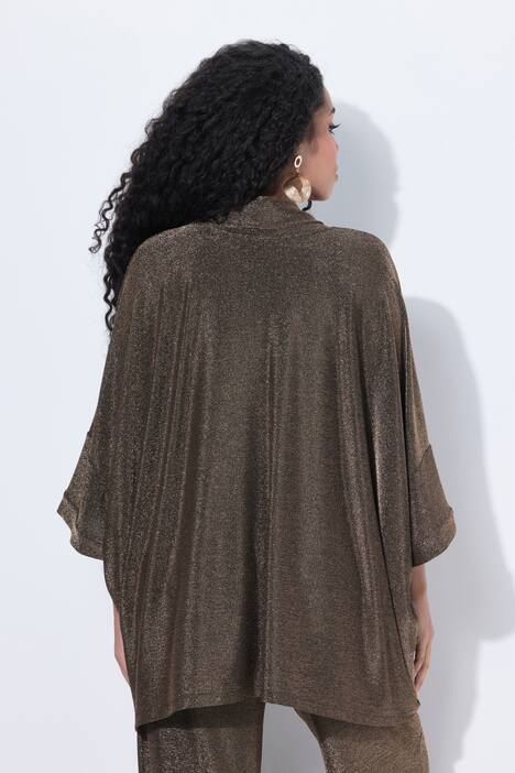 Maglia dal taglio oversize con effetto glitter, collo dolcevita e mezze maniche