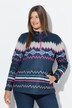 Pullover in pile e maglia dallo stile norvegese con collo polo e maniche lunghe